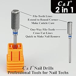 C & I Nail Drill 2 in 1 Round Corner Cylinder