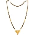 BBRATS Traditional Temple Forming One Gram Gold Chain Meenakari Maharashtrian Tanmaniya Black Mangalsutra Set for Women