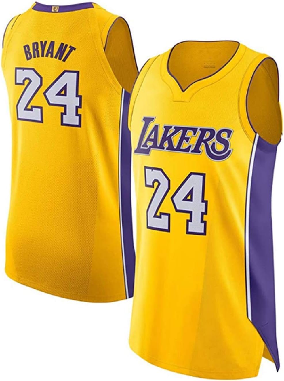 Sybabyt Men's #24_Kobe_Bryant_Los_Angeles_Lakers_Yellow_Jersey - Icon Edition