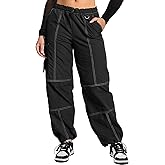 DISCIPBUSH Cargo Pants Women, Stitch Parachute Rave Y2K Pants, Festival Outfits for Women Hiking