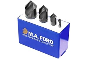 M.A. Ford 64100003 90° HSS Unfluted Countersink 4 Piece Set, 64011