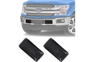 KAKABAS Black Front Bumper Guards Pads End Caps Cover Insert + Front Bumper Lower Center Cover Compatible with Ford 2018 2019 2020 Ford F-150 F150 Accessories (2PCS Left & Right)