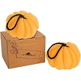 myHomeBody Loofah Bath Sponges, Shower Loofah- Pumpkin, 2 Pack | Halloween, Bath Body Scrubber for Women, Men, Exfoliating Shower Pouf, Body Puff, Pumpkin Loofah, Body Wash, Loofah Sponge