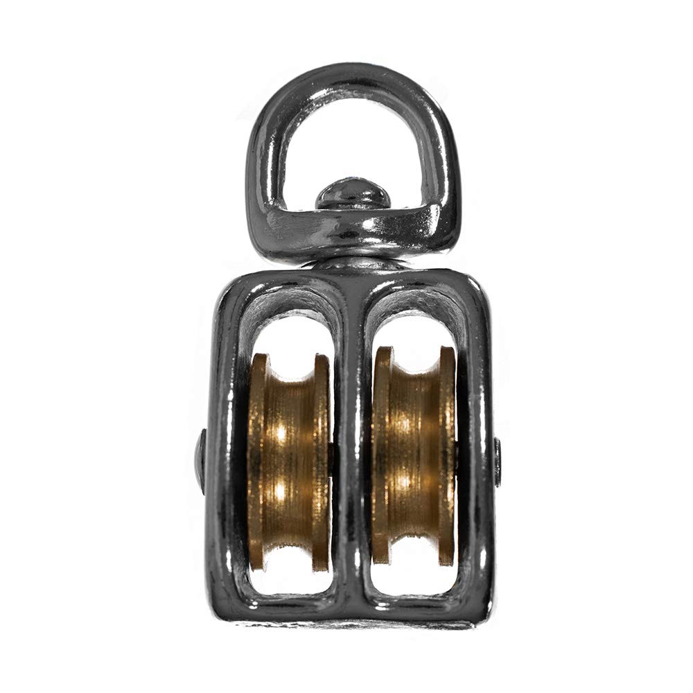 Mua Metal Alloy Swivel Double Wheel Rope Pulley Single Pack - 1 Inch ...