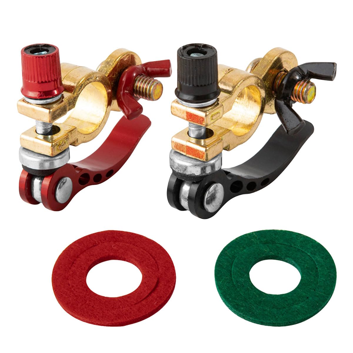 Photo 1 of 2PCS Battery Terminal Connectors(M8 x 25mm Bolt), Quick Release Disconnect Battery Connectors, Brass Battery Cable Terminals Clamp, Battery Post Connectors with Anti-Corrosion Pad for Car Truck Boat