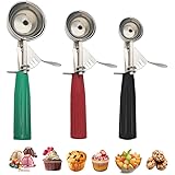 Cookie Scoop Set, Ice Cream Scoop Set, Multiple Size Large-Medium-Small Size Disher, Professional 18/8 Stainless Steel Cupcak