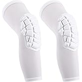 KRIYNAA Basketball knee pads, compression leg covers for teenagers and adults, wrestling knee pads, football volleyball, pickleball, weightlifting knee pads (1 pair) (White, Medium)