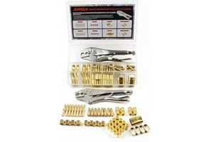 JZWELD Hose Repair and Assembly Kits, 1/4" ID Torch Hose Repair Parts Kit, Oxygen Acetylene Welding Hose 'B' Size Fittings wi