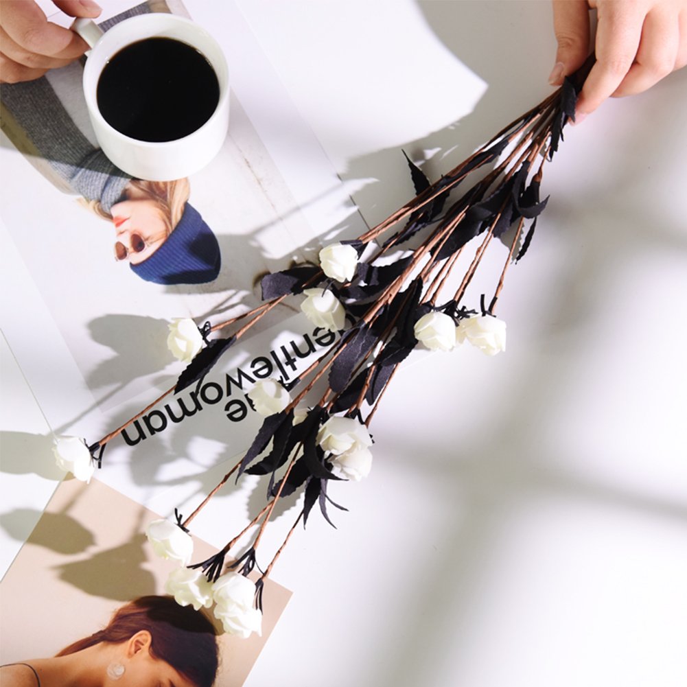 Fake Flower Heads, Mini Artificial Foam Rose Flower Head Fake Flowers Artificial Floral for Vase Filler Wedding Decoration Bridal Shower, 50 PCS