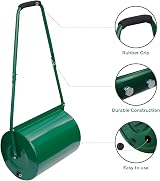 Crystals 30L Garden Lawn Roller - Heavy Duty Steel, Scraper Bar, Green view 2