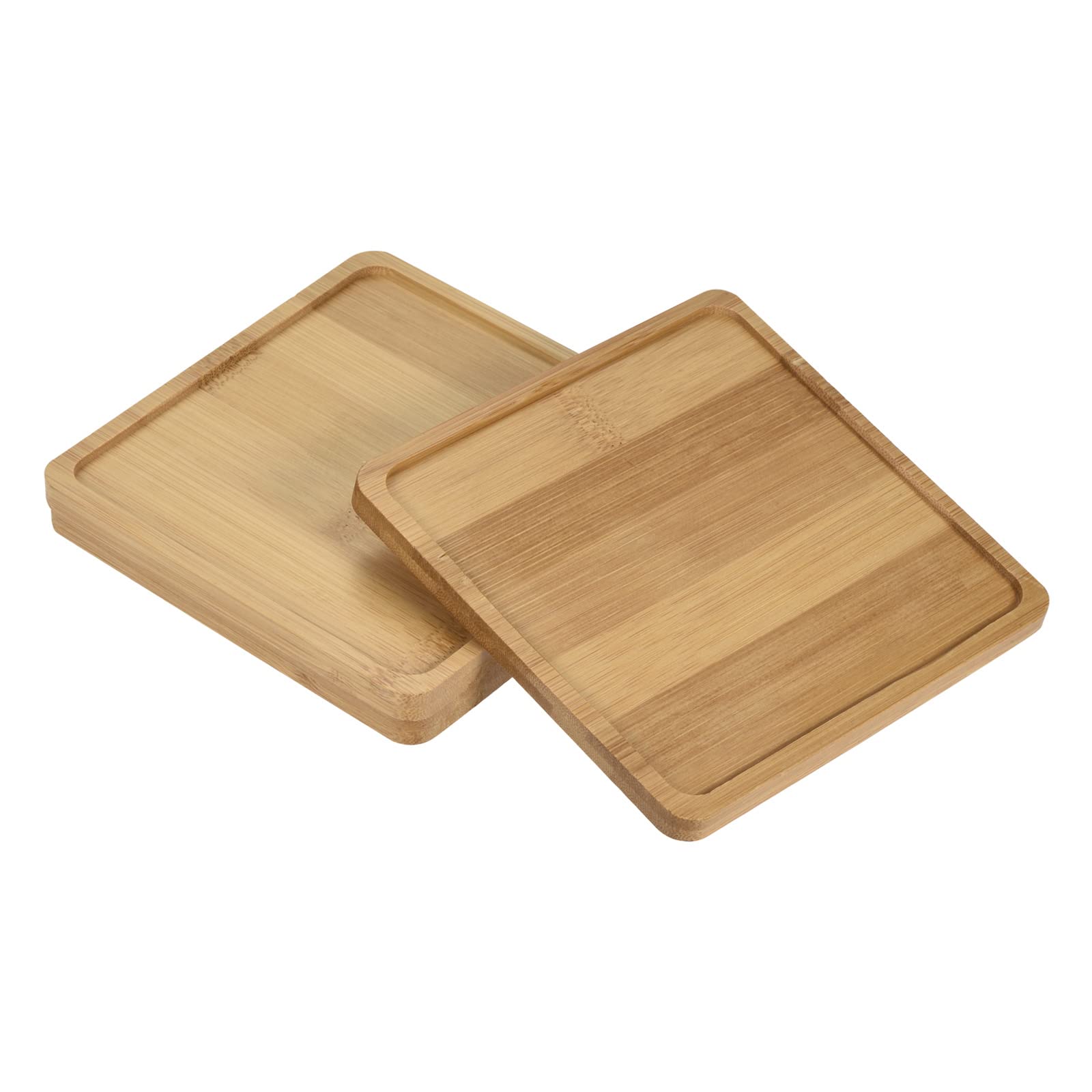 PATIKIL Plant Pot Saucer, 3 Pack 5 Inch Bamboo Square Flower Drip Tray for Indoors
