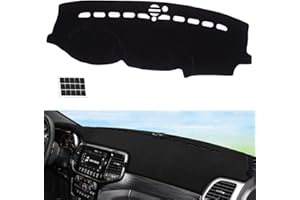 TUCAREST Dash Cover Fit for 2011-2020 Je-ep Grand Cherokee Nonslip Dash Cover Board Mat Sunshade No-Glare and Slip Pad Carpet Sunshield (Not Cherokee/Grand Cherokee L) Flannel Black