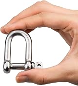 TERF M6 Heavy Duty D Shackle Steel 6mm Pack of 4 Silver view 9