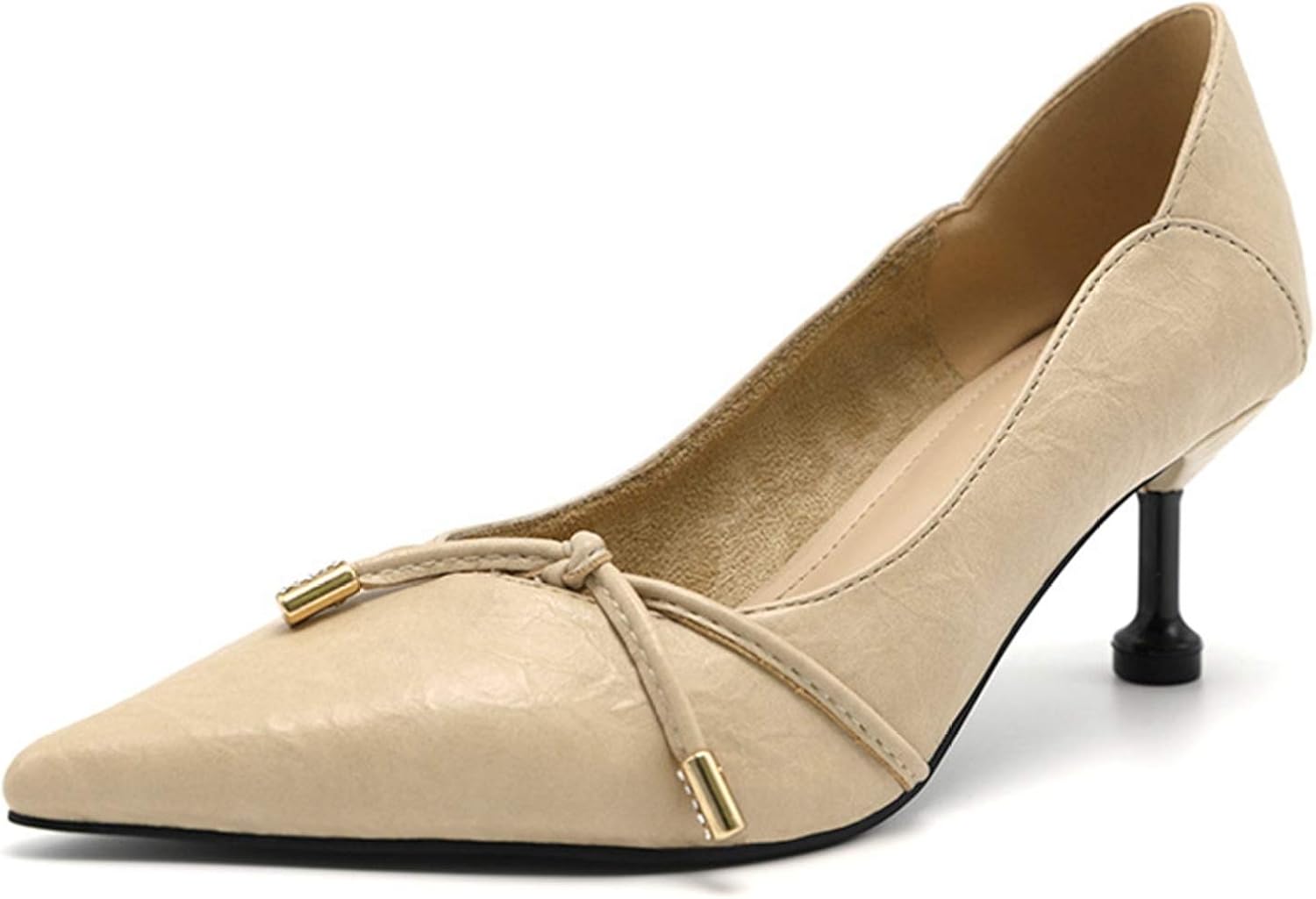 Women Pointed Toe High Heels Slip On Closed Toe Spring Autumn Pumps Low