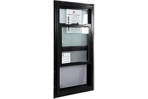 PRO WINDOWS 36" x 48" Vinyl Single Hung Window, House Sliding Window with Double-Pane Tempered Glass for Chicken Coop School Bathroom Bedroom Basement, Black