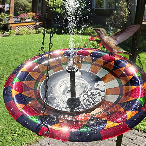 Solar Bird Bath Fountain Pump, TOMONOLO Upgrade 1.4W Solar Powered Fountain Free Standing Solar Panel Kit Watering Pumps Outdoor Submersible Pump for Pond, Pool, Garden, Aquarium