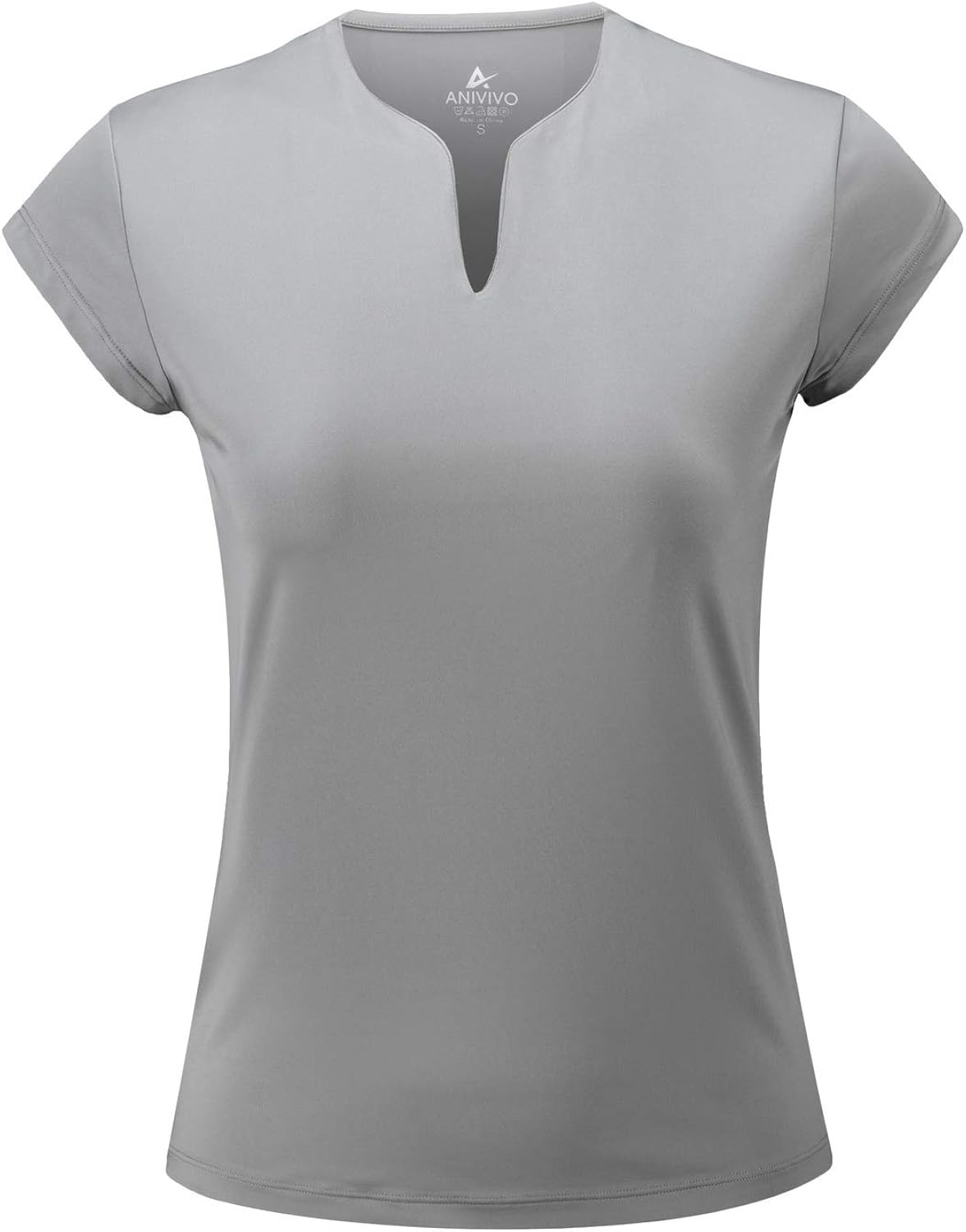 ANIVIVO Tennis Shirts for Women Short Sleeves, Solid Golf T Shirts V-Neck Running Shirts : Clothing