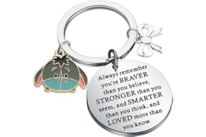 WSNANG Donkey Gifts Donkey Keychain for Donkey Lovers Gift Farm Animal Gift You Are Braver Stronger Smarter Than You Think