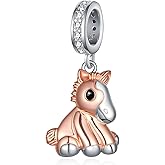 Fuguangju Cute Animals Charms 925 Sterling Silver Highland Cow/Dachshund/Cat/Dragon/Axolotl/Capybara/Pug/Dog Charms for Bracelets Cute Animals Jewelry Highland Cow Jewelry Gifts for Women