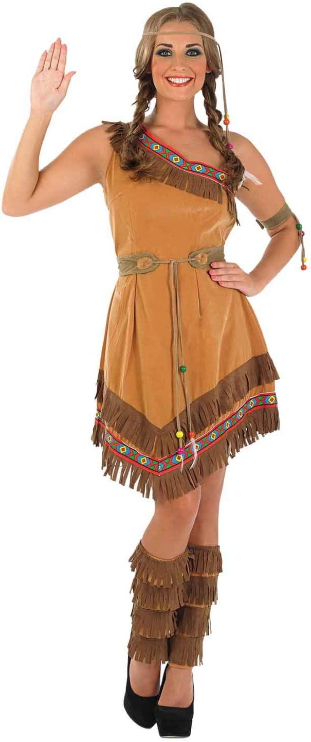Fun Shack Womens Native American Indian Costume Adults Brown Wild West Dress   Medium - BigaMart