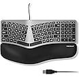 Macally Wired Ergonomic Keyboard for Mac - Compatible Backlit Apple Keyboard with Wrist Rest (Curved for Comfort) for MacBook Pro/Air, iMac, Mac Mini