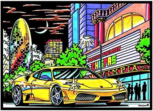 Lamina Para Colorear Con Caja De Rotuladores Ferrari Amazon Es