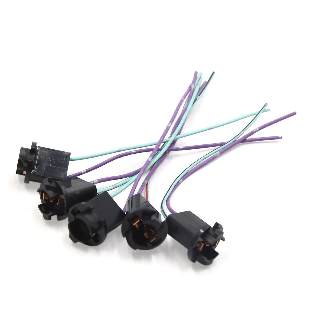 sourcingmap 5pcs T10 LED Light Socket Pre-wired Wiring Connector for Car