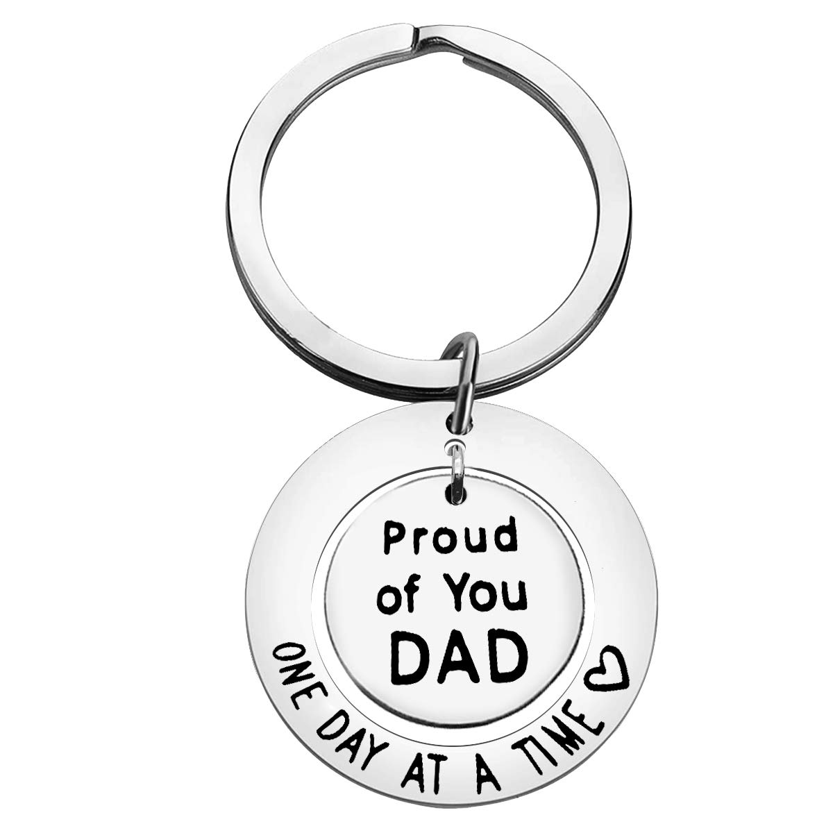 Baipilu Sobriety Dad Keyring Gifts Father's Day Inspirational Keychain Gift for Dad Encouragement Gifts Addiction Recovery Gift InspirationalPresent for Men Daddy Father Retirement Birthday Presnets