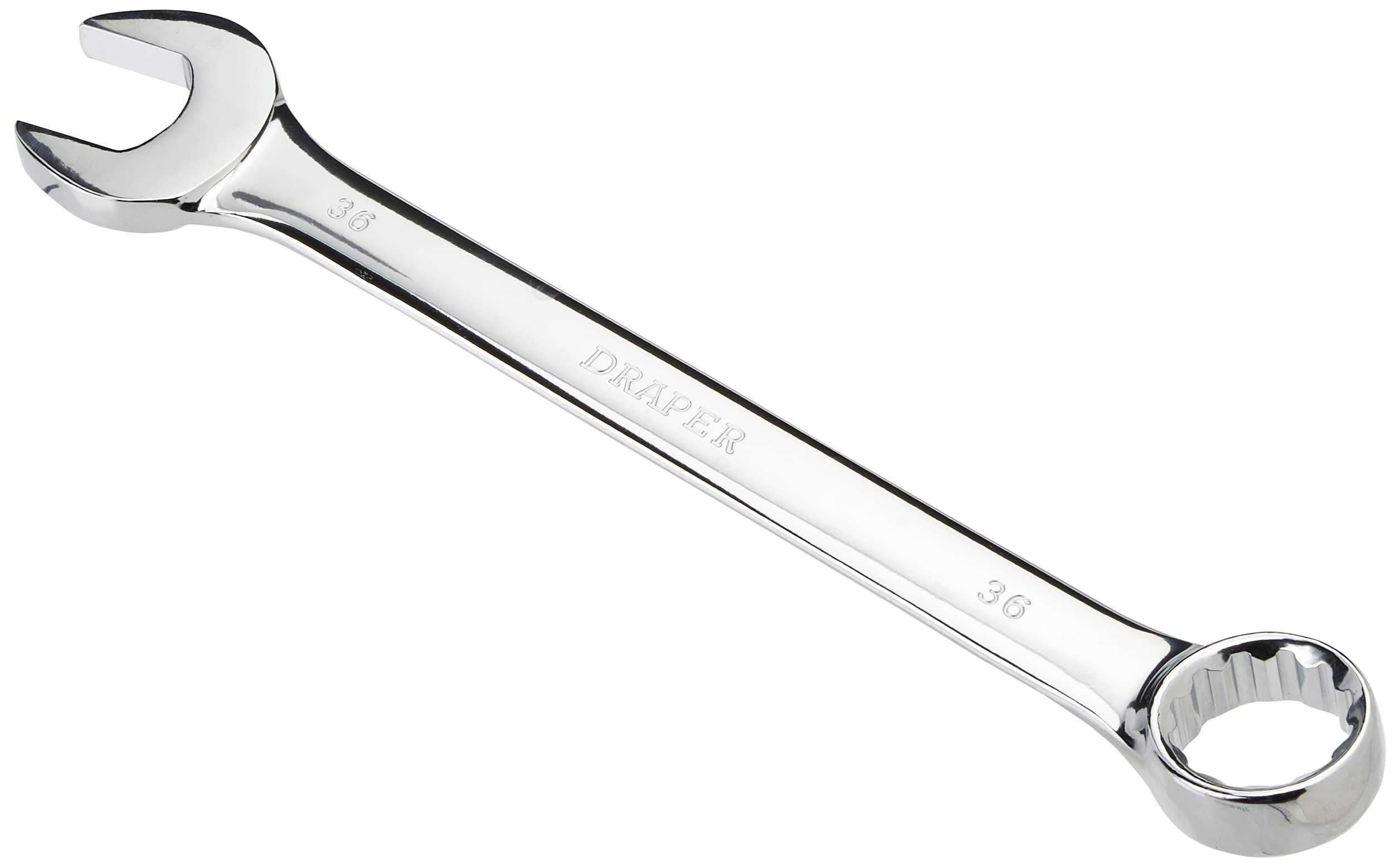 Draper 36mm Combination Spanner | Heavy Duty Chrome Vanadium Steel Hand Tool |Long Pattern Metric Manual Plated Tools | 36956