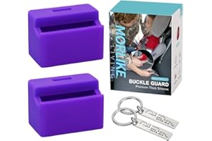 MORLIKE LIVING Morlike Silicone Seatbelt Secure Buckle Safety Cover Lock (Purple, 2 Pack)