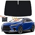 LUNQIN Car Sun Shade for Lexus RX 2023 2024 2025 350 350h 450h+ 500h Auto Interior Accessories Front Windshield Sunshade Foldable Insulation Reflective Protector Parasol Window Curtains Cover Visor