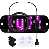DICKMITH LED Light for Car Windshield | Pink, LED Sign for Car, Taxi Decal, Sunction Cups, Hook and Loop Cable Ties, USB Plug for Trucks SUV