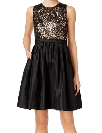 calvin klein black and gold dress