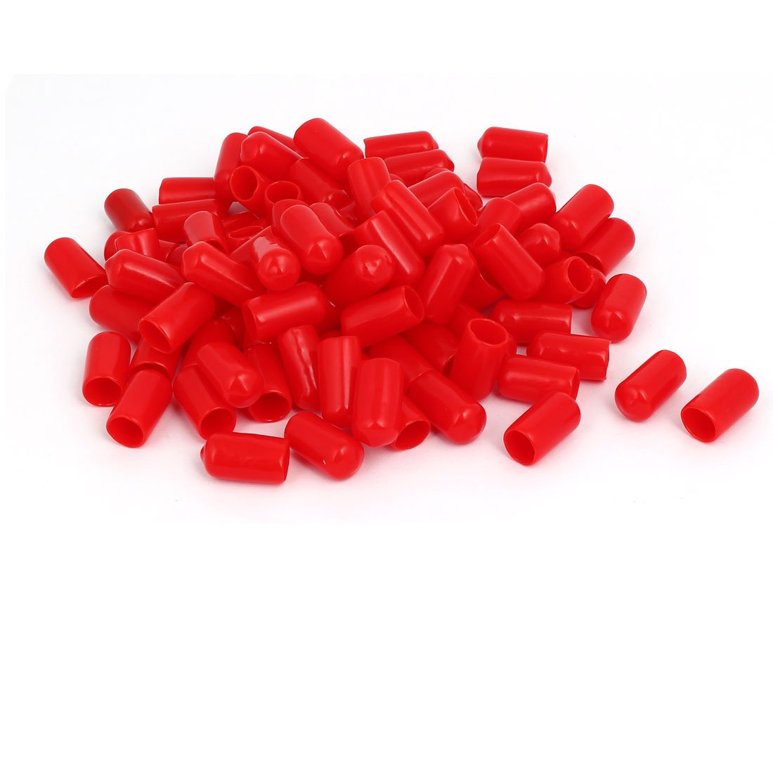 Sourcingmap 10mm Inner Dia Rubber Insulated End Cap Screw Thread Protector Cover Red 100pcs