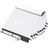 Fuxury 100 Pcs 12x15.5" Poly Mailers,Heavy Duty Shipping Bags for Clothing,Self Seal Plastic Mailing Envelopes for Books Packaging Postal Return Business,White