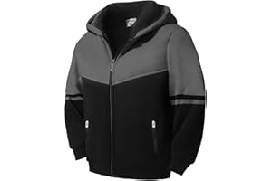 LLdress Boys Hoodie Kids Fleece Sherpa Lined Jacket Youth Zip Up Heavyweight Hooded Sweatshirt Teen Winter Warm Coat