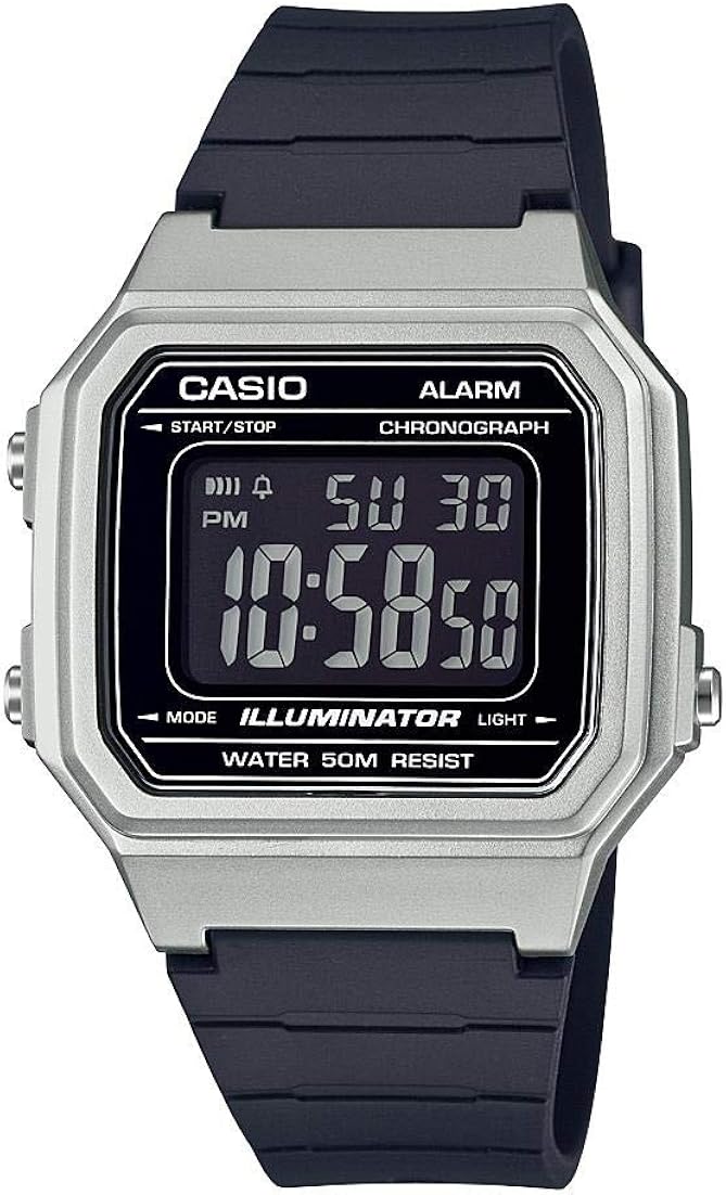 casio men's chronograph black resin strap watch