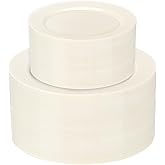 I00000 102 Pcs Ivory Plastic Plates, Disposable Party Plates Include 51 Ivory Dinner Plate 10’’ and 51 Plastic Dessert Plate 7’’ Perfect for Birthday, Party & Wedding