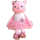 Ruzucoda Plush Ballerina Dolls Kitten Cat Stuffed Animals Toys Ballet Dance Recital Gifts for Girls 15.5 Inches (Pink)