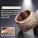 INRENG Women's Stainless Steel Ring Shiny Sequins Pave Sandblast Wide Wedding Band Rose Gold Size 7