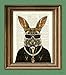 Hip Hop Rabbit 'MC Hippity Hop' Bunny with iced out bling and grillz illustration beautifully upcycled dictionary page book art print