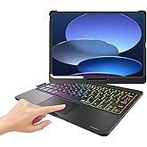 BABG TouchPad Keyboard Case for iPad 10th Generation&iPad 11th(A16,2025),iPad Air 11(M3,M2/iPad Pro 11 inch Keyboard&iPad Air 5th/Air 4th Keyboard, 360°Swivel,7 Use Modes,Rainbow Backlight- Black
