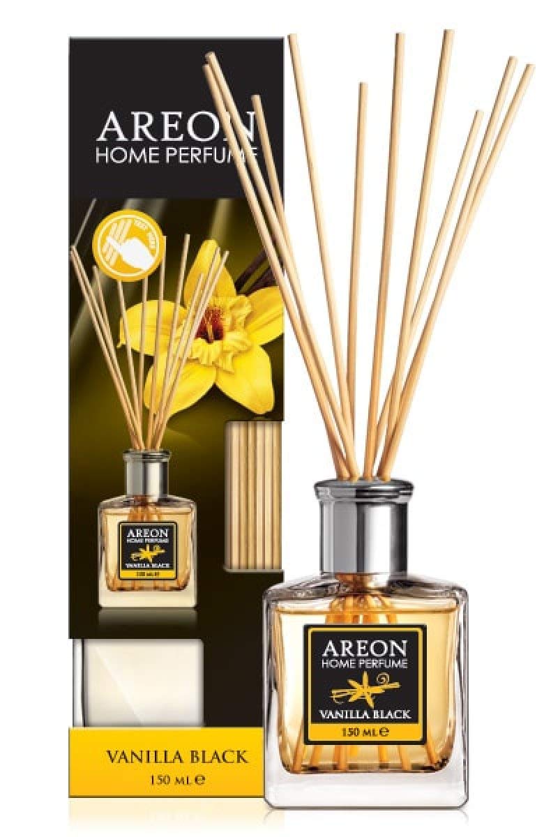 Areon Home Perfume Reed Diffuser 150 ml VANILLA BLACK + 10 Rattan Reeds