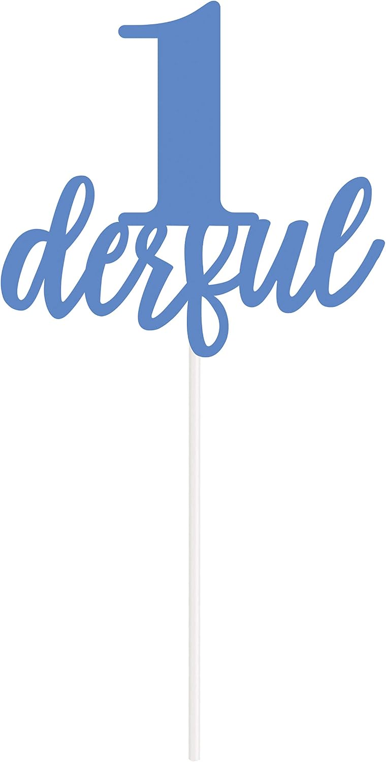 Unique Party 73309 Blue 1derful Baby Shower Cake Topper 1 Pc