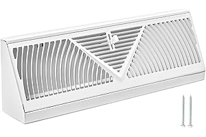 Flowild 15 Inch Baseboard Register (Duct Opening Size) - Baseboard Vent Covers for Home - Easy Adjust Air Supply Lever Floor 