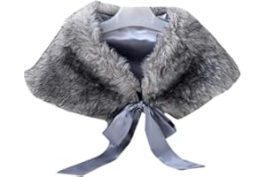 LeJulyeekay Flower Girls Cape Faux fur Shawl and Wrap Wedding Capelet Stole Shrug