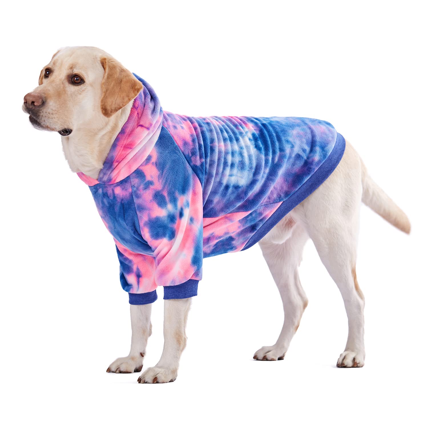 BT Bear Dog Hoodies, Fashions Tie Dye Large Dogs Fleece Hoodies Pet Sweatshirt Coat Dog Warm Outfits Clothes (8XL, Pink)