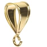 uGems 14K Solid Gold Large Size Bail Component with Ring Connector 15mm x 9mm Traditional Design Pendant Accessory SKU d-4144