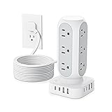 Flat Plug Power Strip Tower, 40W Total Fast