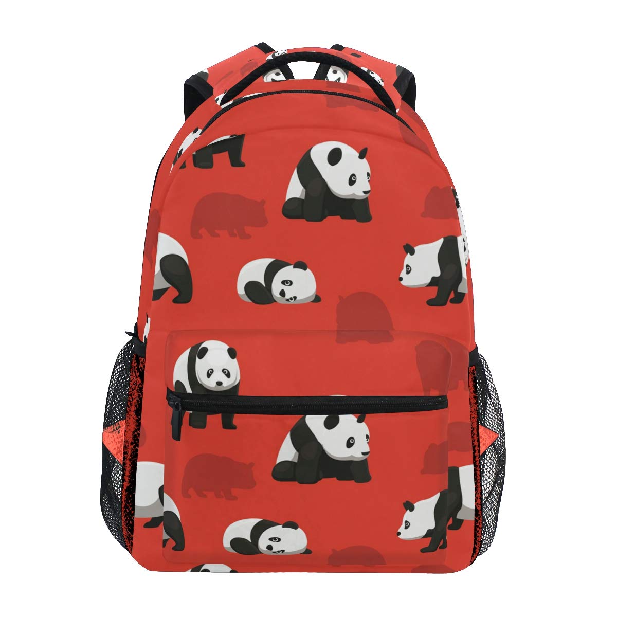 Bear Panda Red School Backpack for Boys Girls Kids Travel Bag Bookbag